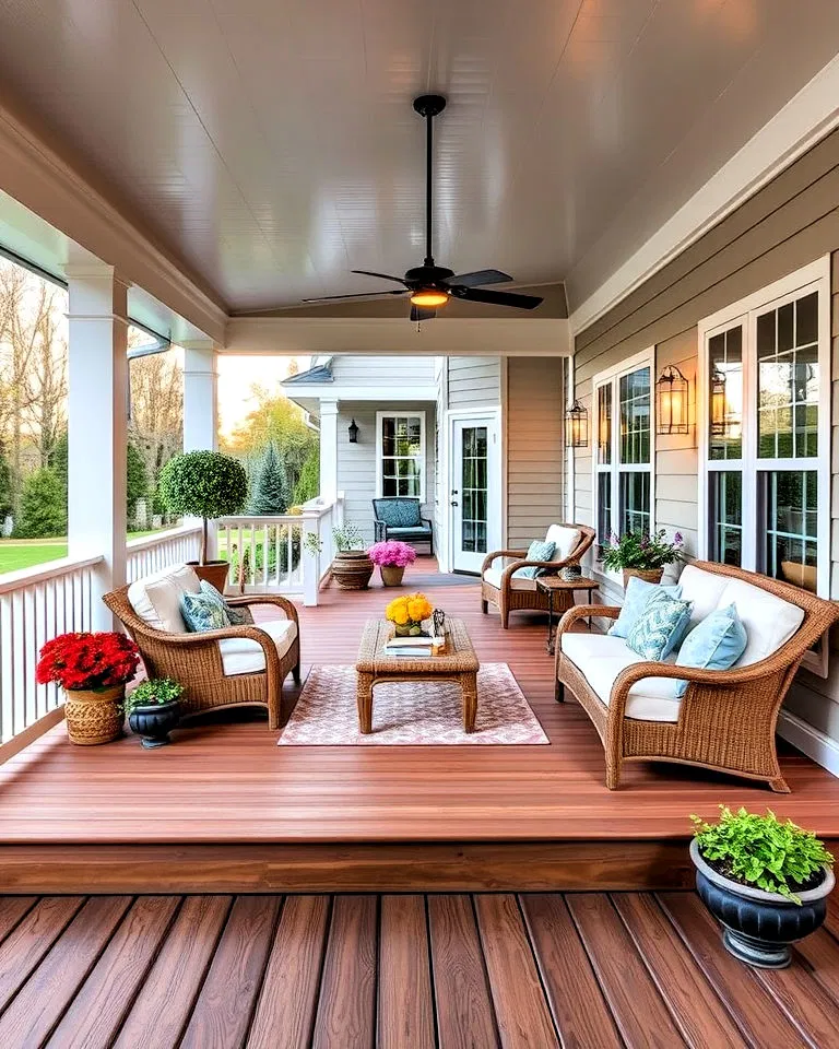 wraparound porch deck for extended space