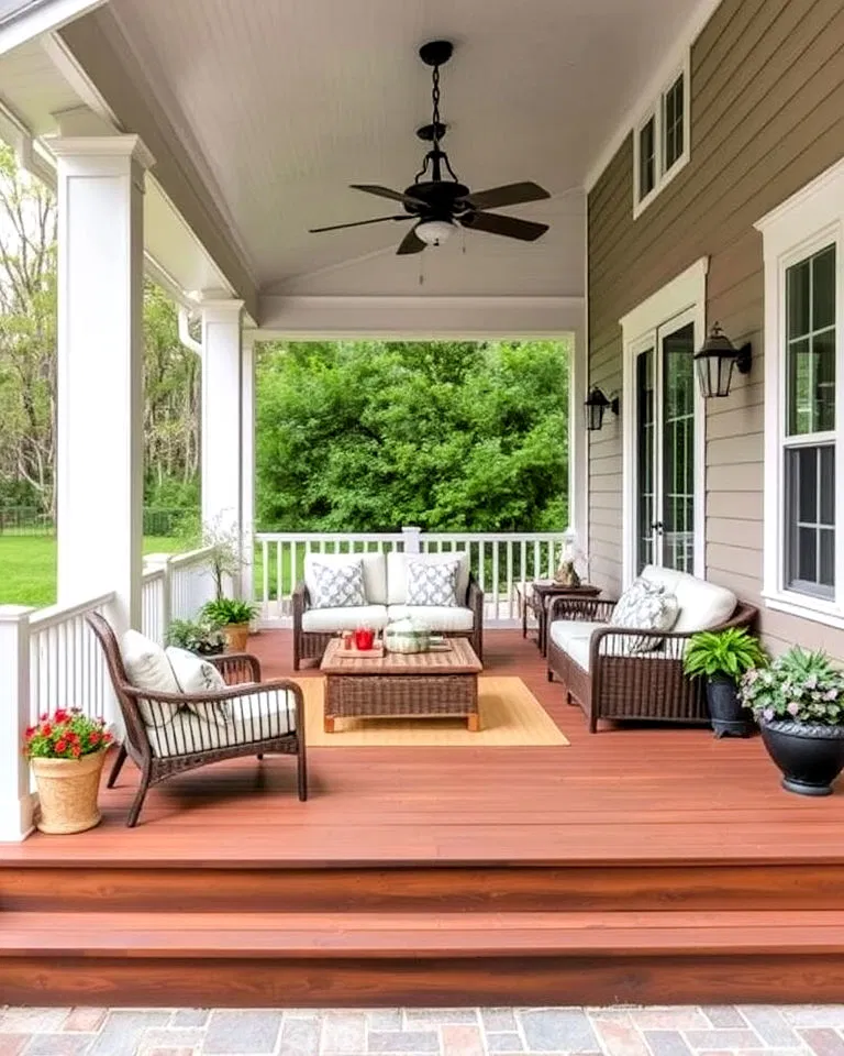 multi level front porch deck