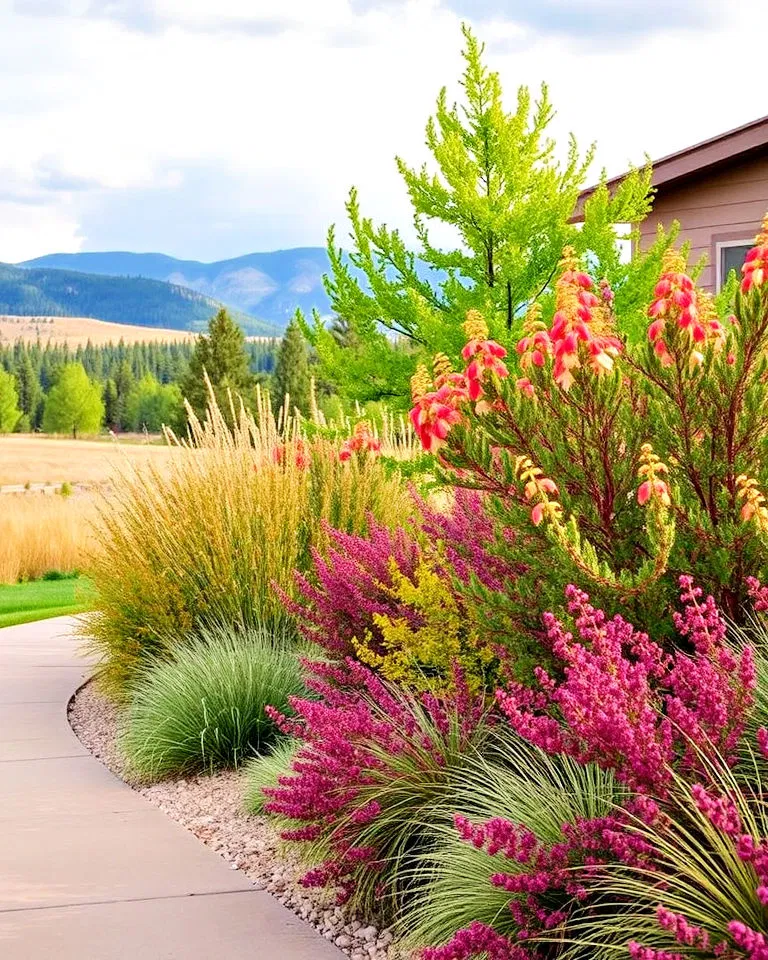 Native shrub borders in Colorado landscaping