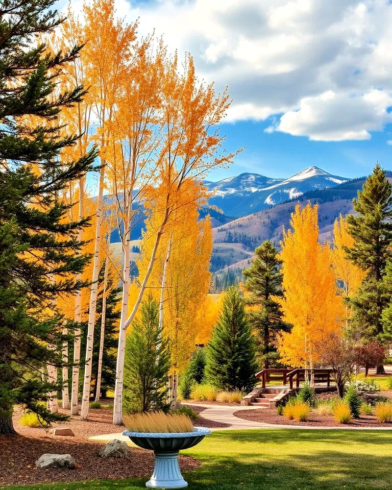 Aspen tree groves in Colorado landscape