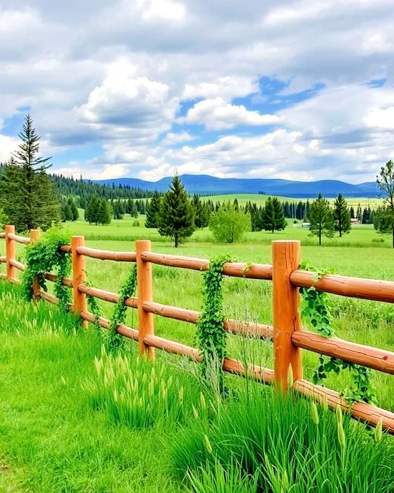 Rustic wooden fencing in Colorado landscape