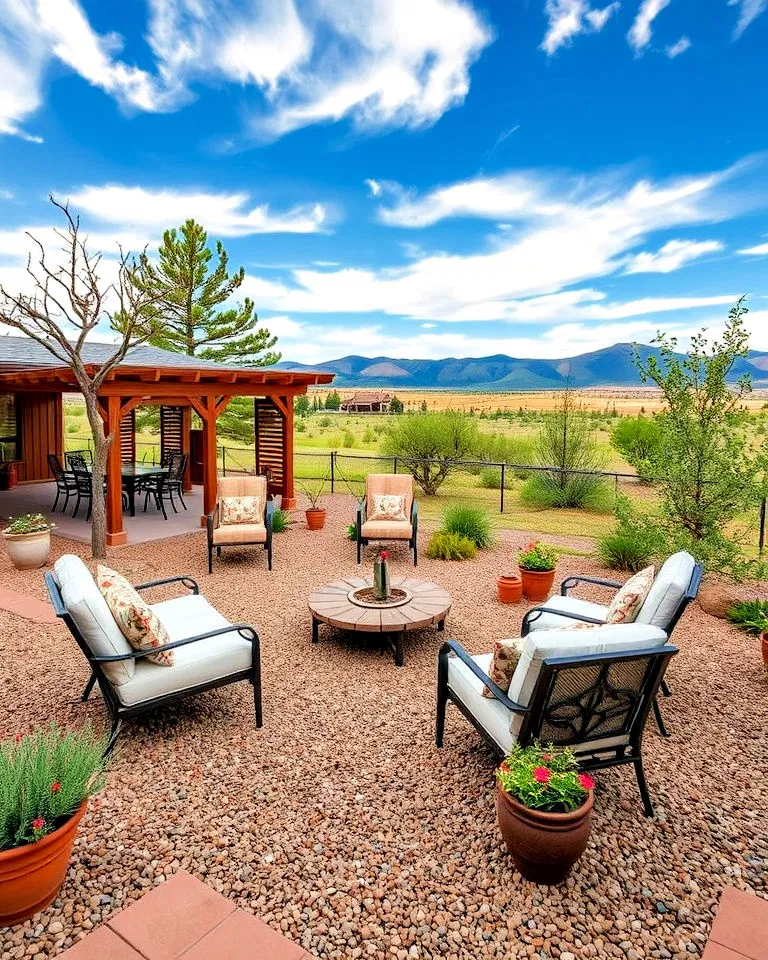 Gravel patio space in Colorado