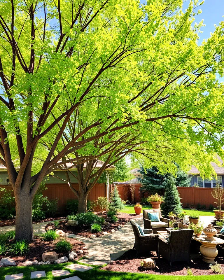 Shade trees providing cooling in Colorado