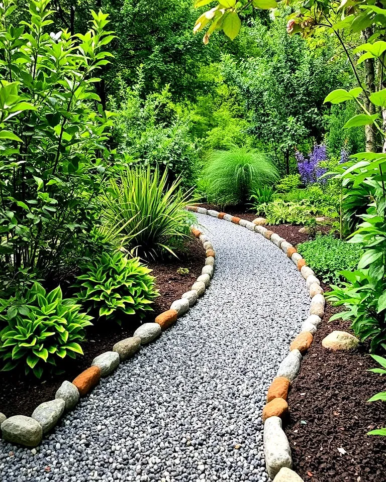 Decomposed granite pathway in garden