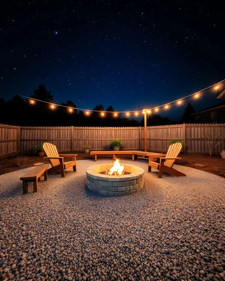 Decomposed granite fire pit area