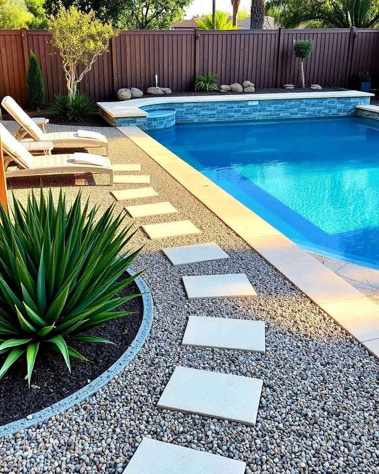 Decomposed granite around pools