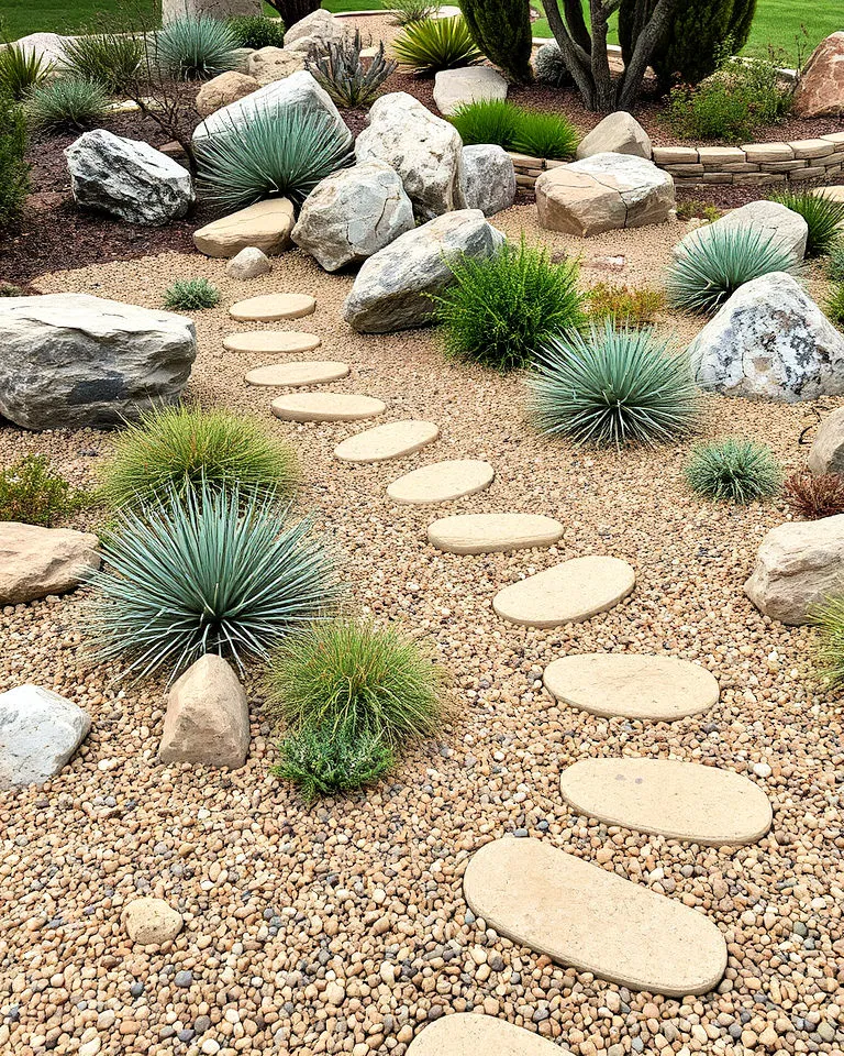 Decomposed granite in rock garden