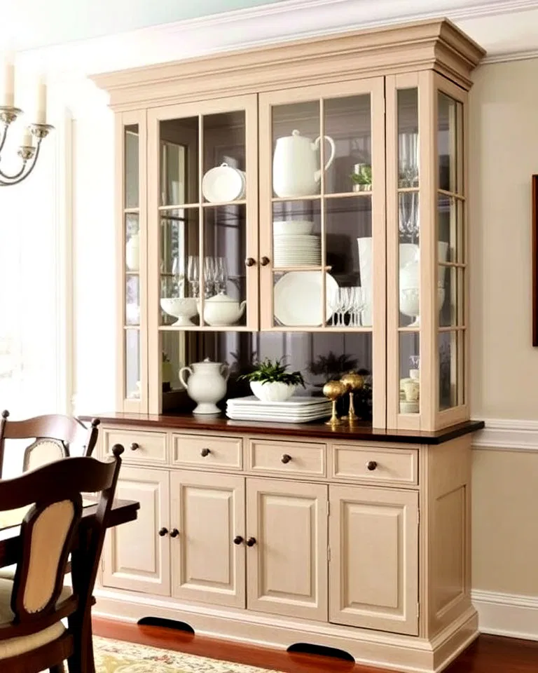 glass front hutch for display