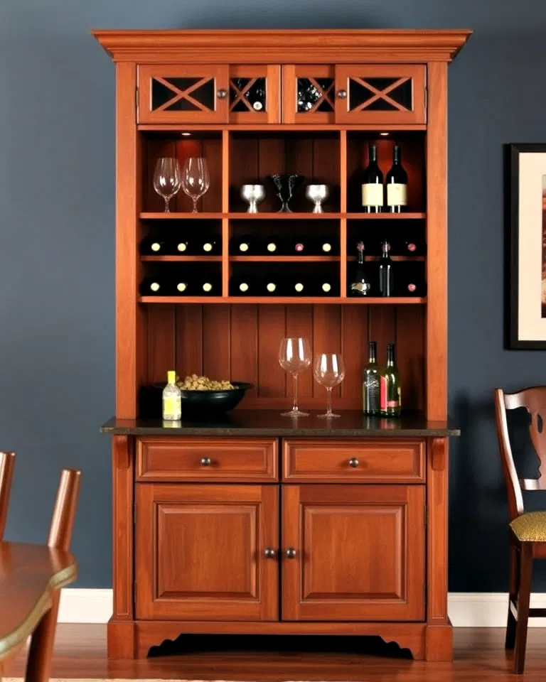hutch with built in wine storage