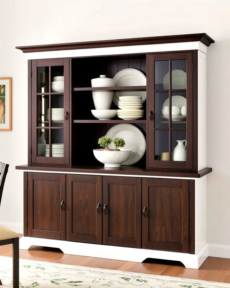 two toned hutch for a stylish contrast