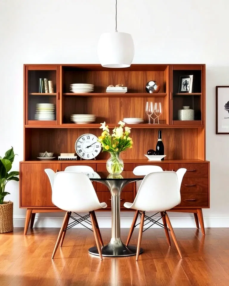 mid century modern hutch for retro flair