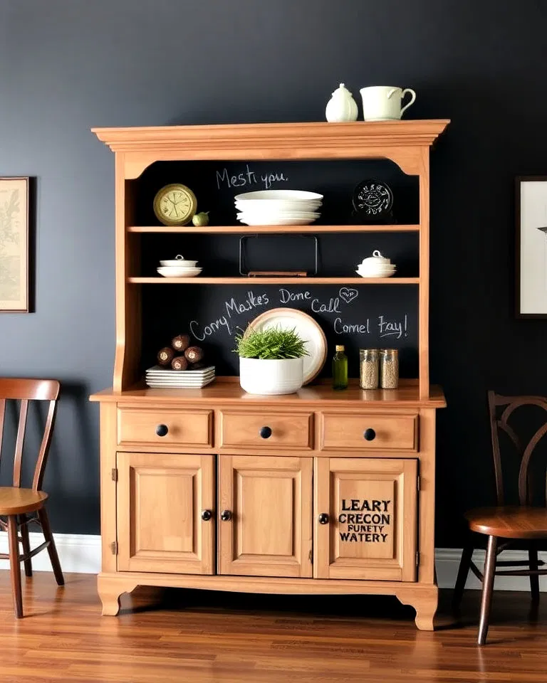hutch with chalkboard back for creativity