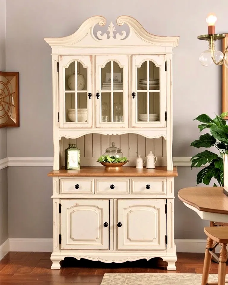 shabby chic hutch for a feminine touch