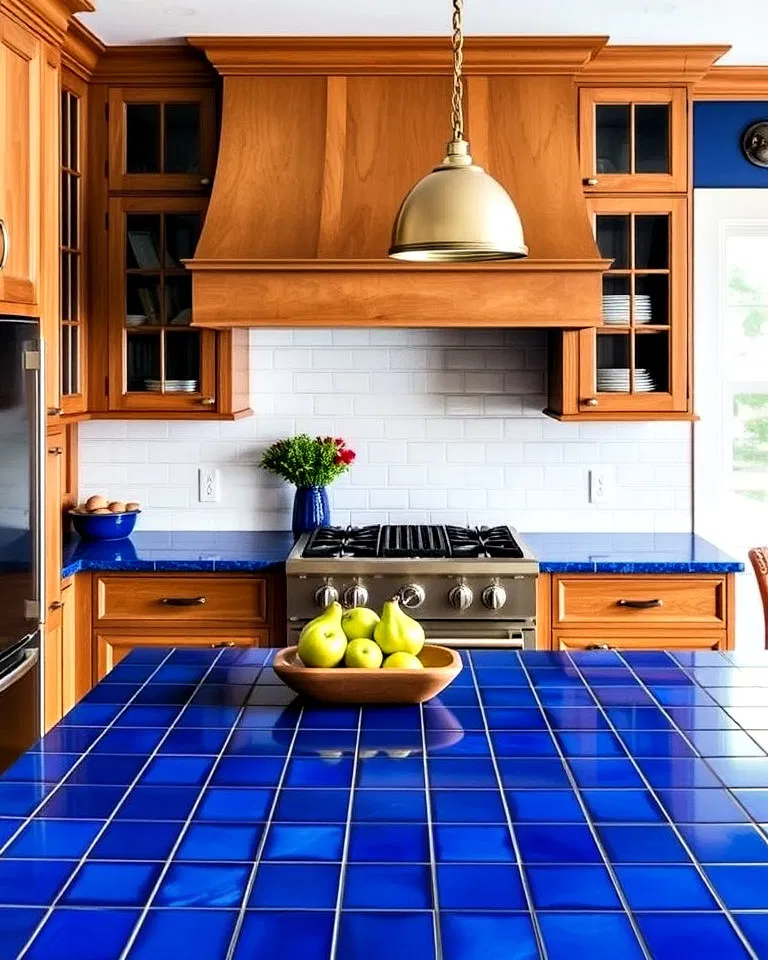 artistic cobalt blue tile countertops