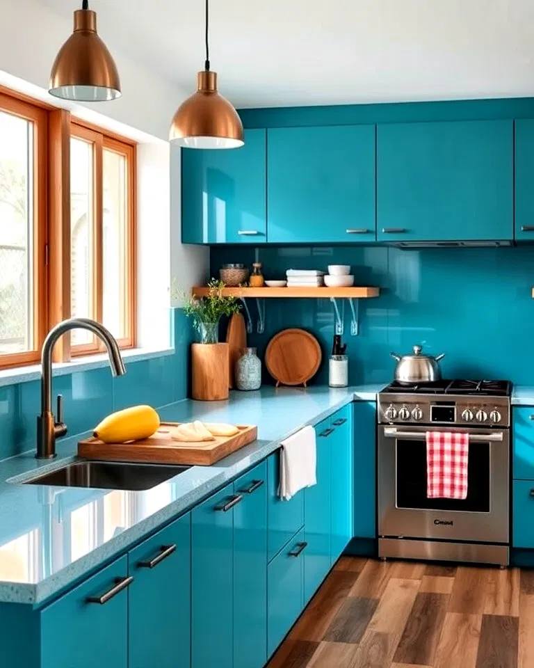 affordable teal blue laminate countertops