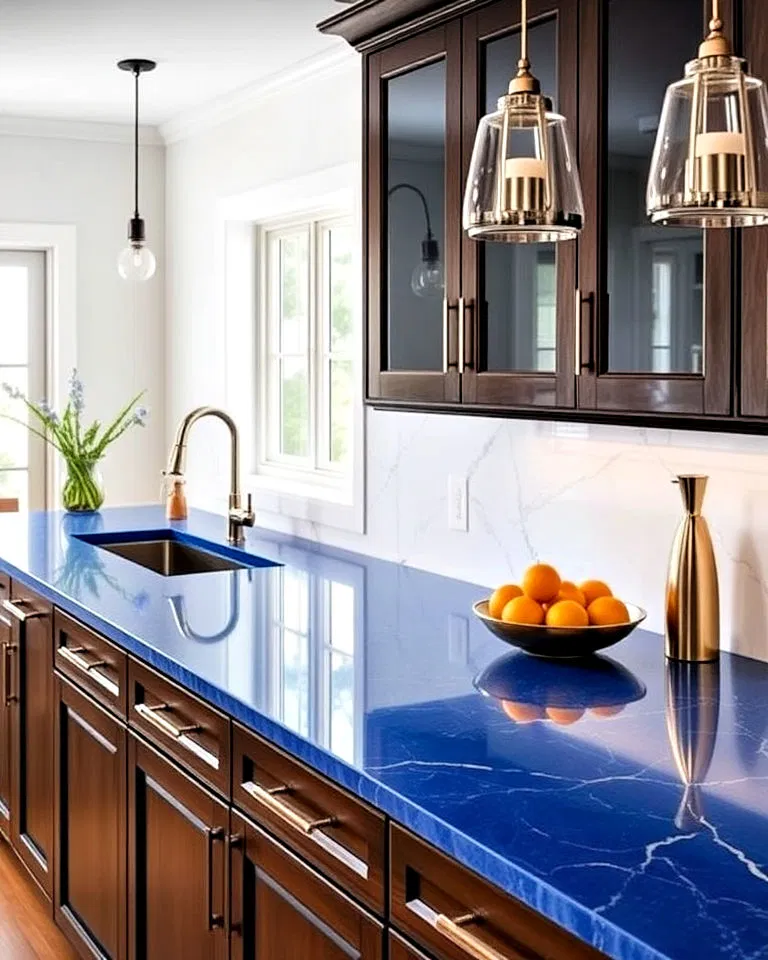 regal sapphire blue quartz countertops