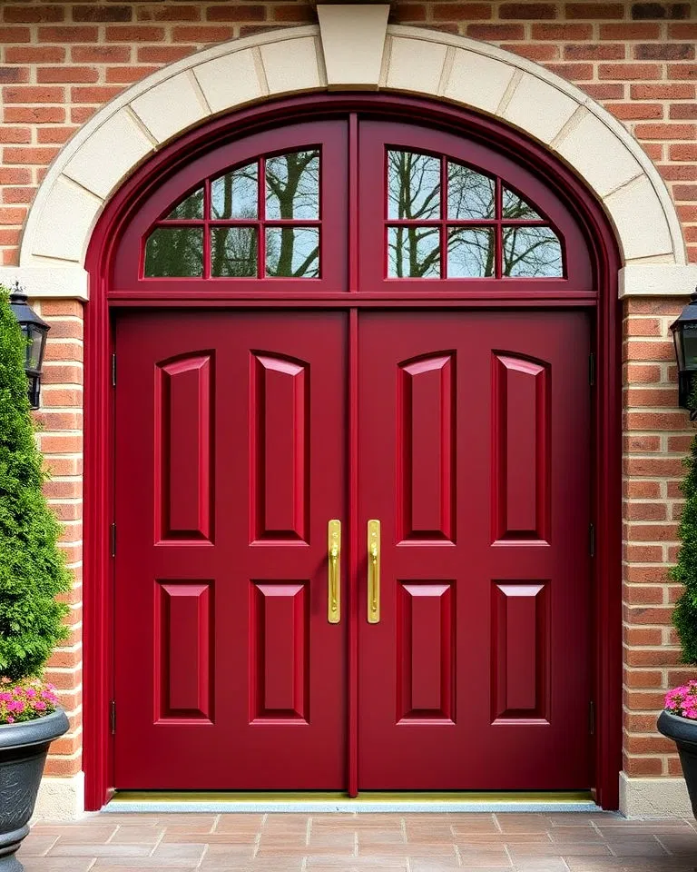 Dark red double doors