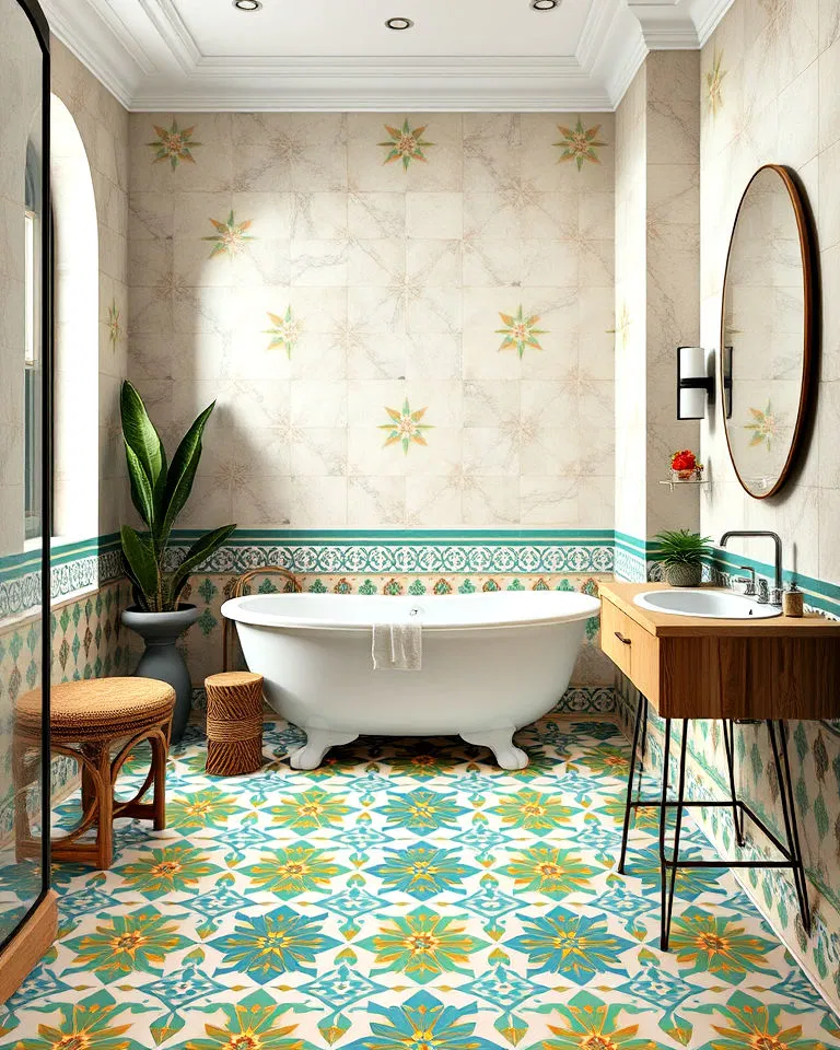 Vibrant tile patterns in Italian interior design