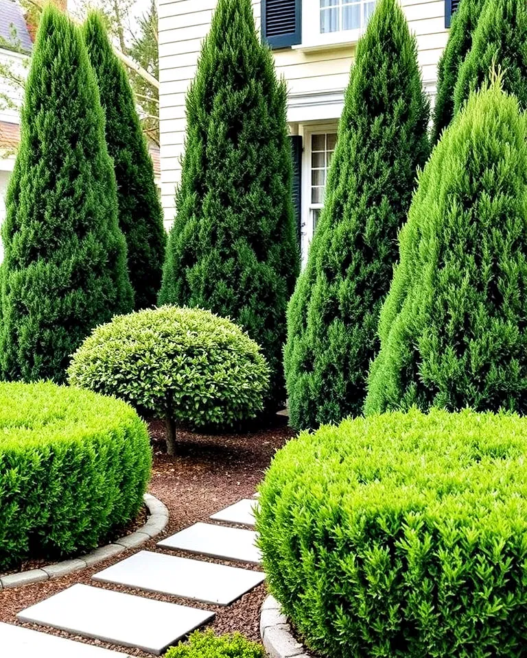 Japanese yews as focal points