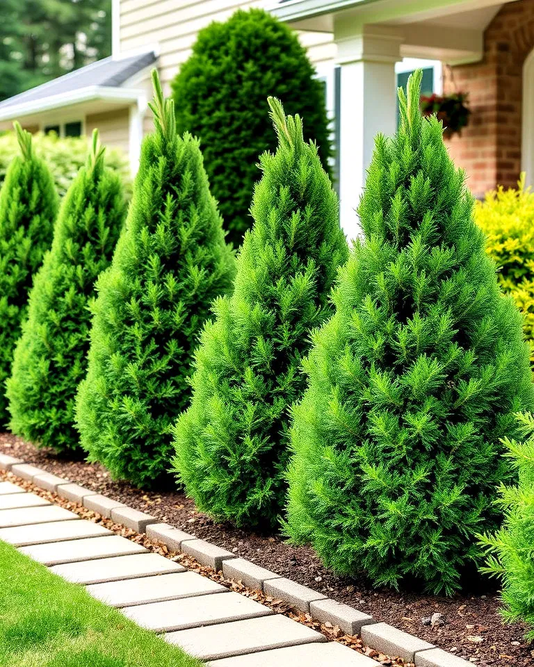 Dwarf spruces as yard accents