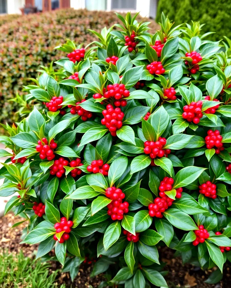 Holly shrubs for seasonal interest