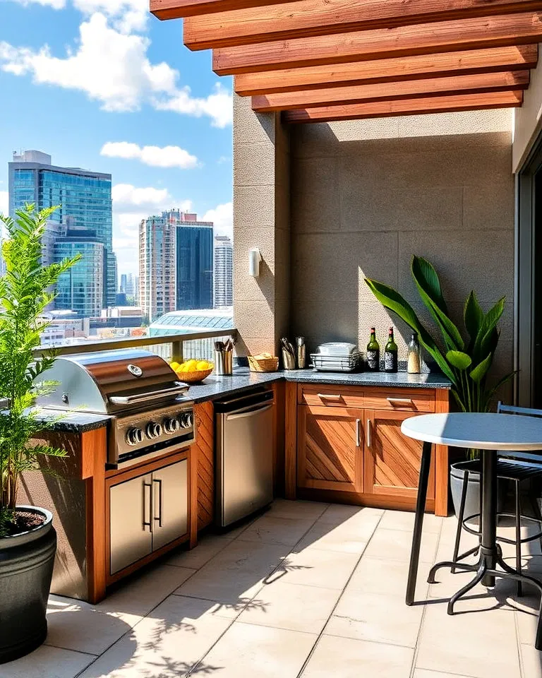 Outdoor kitchen on balcony