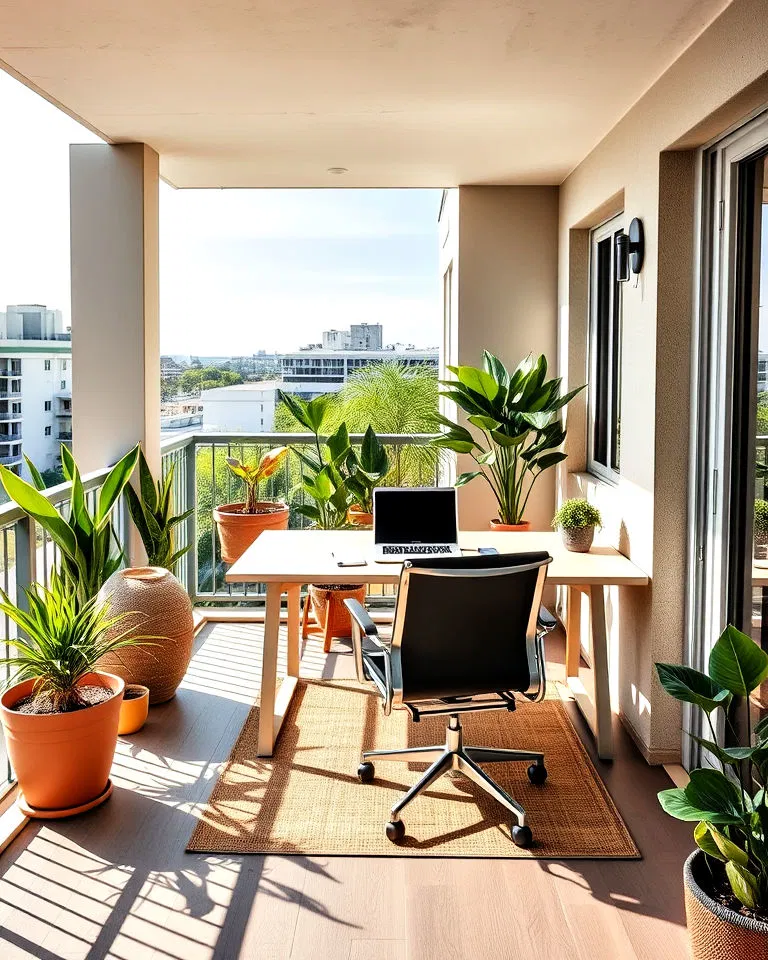 Balcony workspace corner