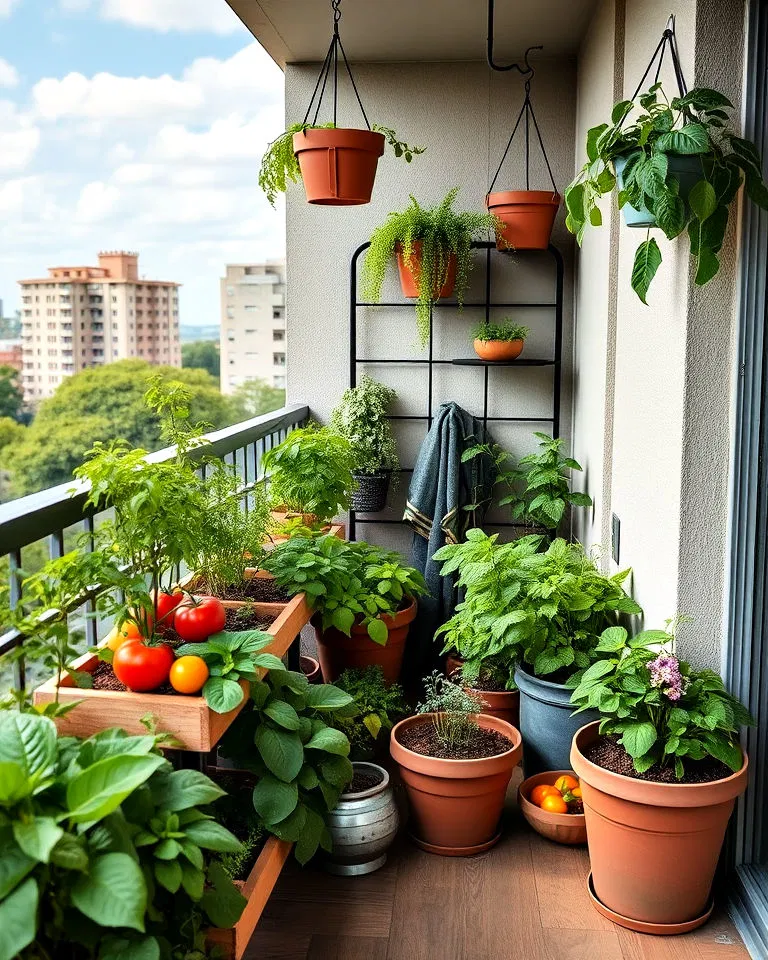 Balcony vegetable garden