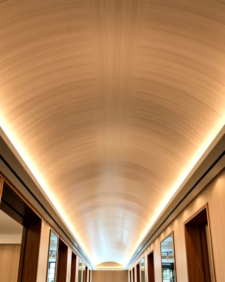 curved plywood ceiling design