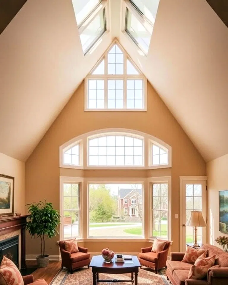 vaulted ceiling bay windows