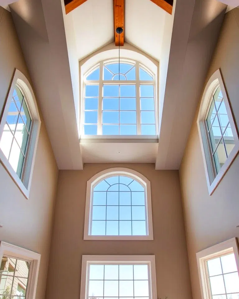 transom windows enhance vaulted ceilings