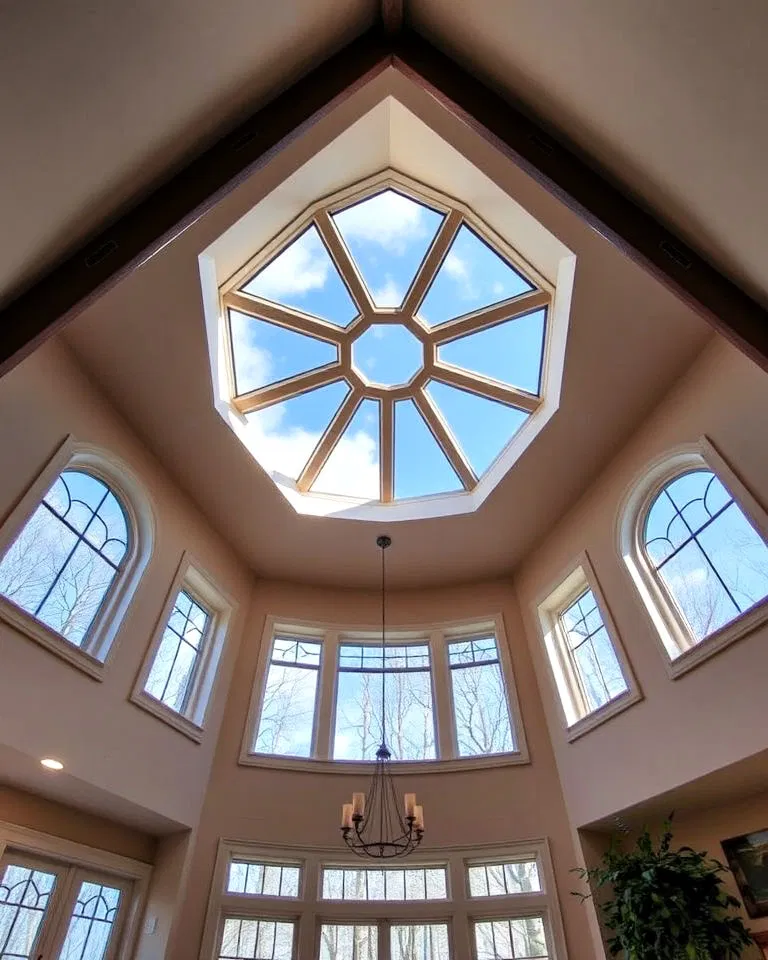 custom shaped windows to vaulted ceiling