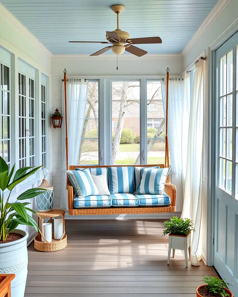 coastal themed screened in porch