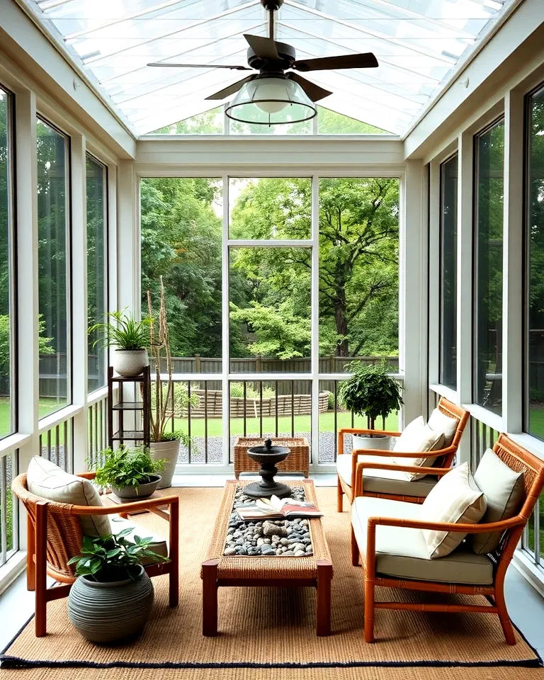 zen inspired screened in porch
