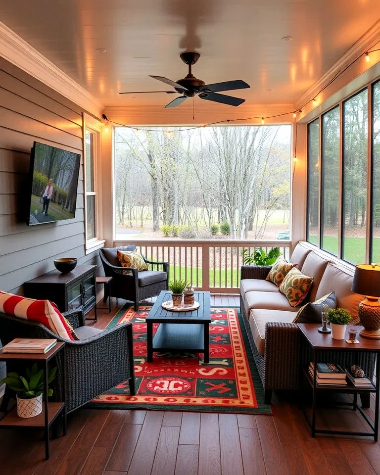 screened in porch into ultimate sports lounge