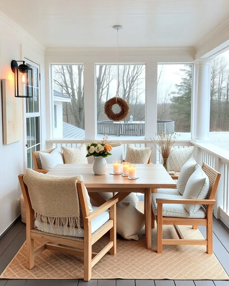 scandinavian simplicity screened in porch