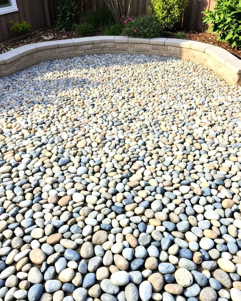 unique pebble mosaic patio