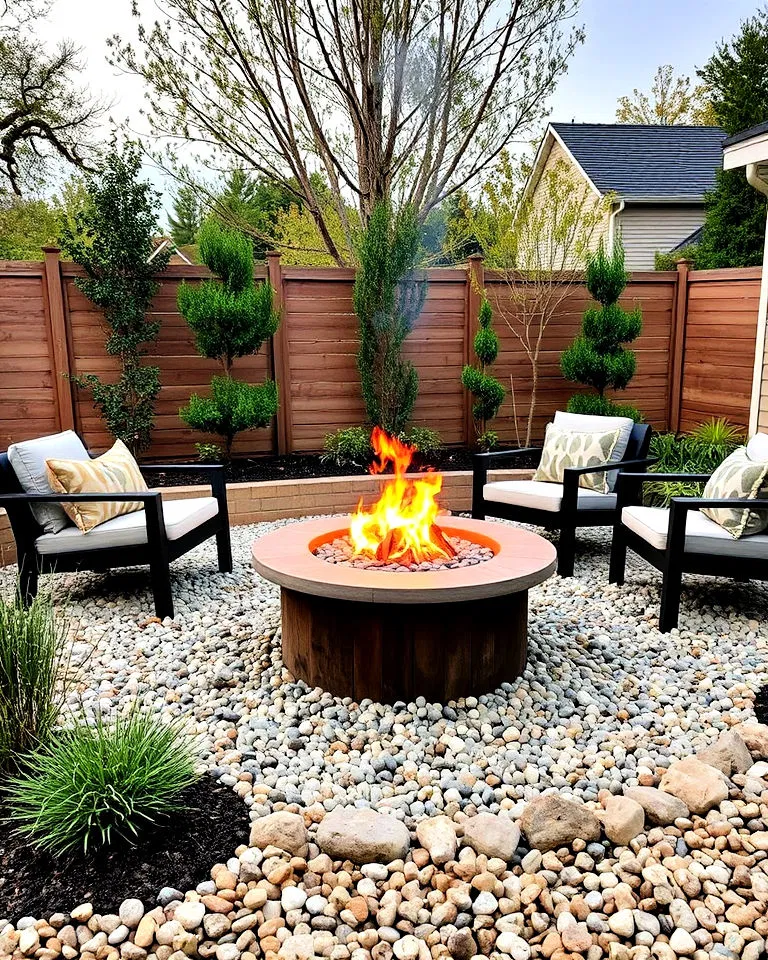 modern minimalist fire pit surround