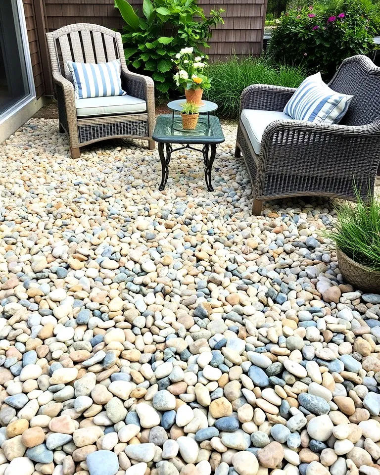 outdoor rug alternative mexican beach pebbles
