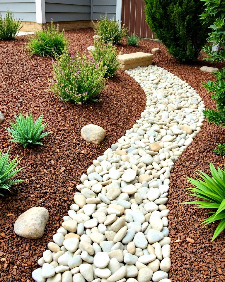 stylish drainage solution mexican beach pebbles