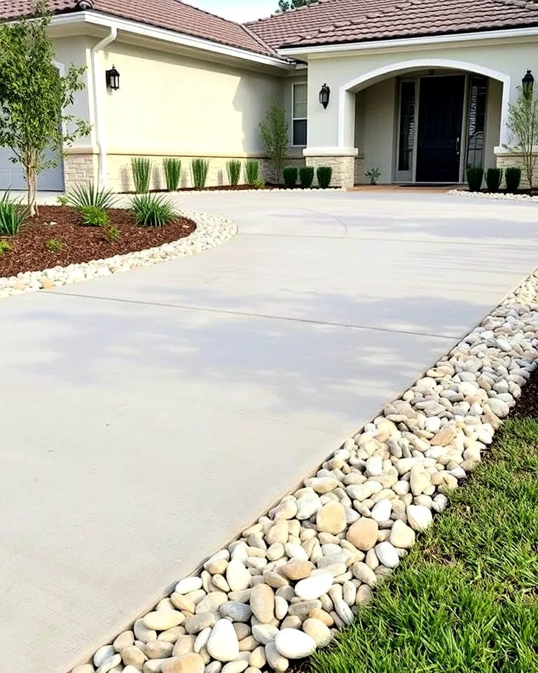 low maintenance driveway border