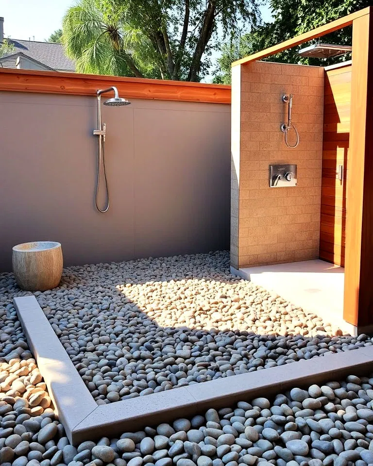 mexican beach pebbles for outdoor shower base