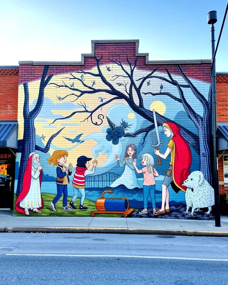 Mural depicting local folklore and legends