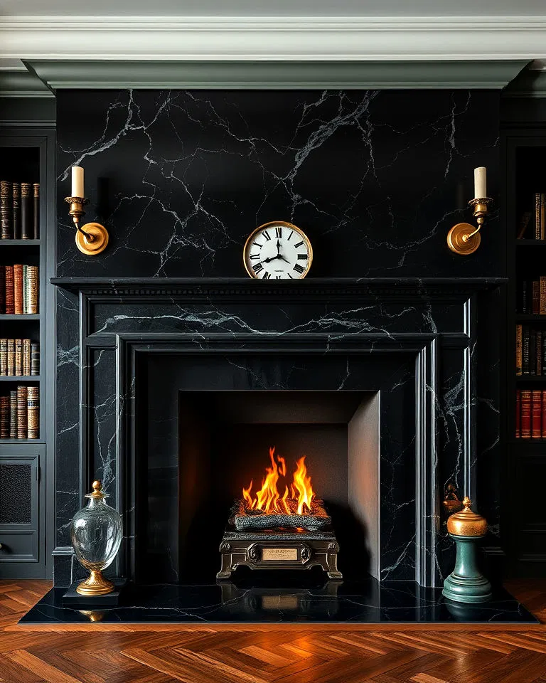 luxurious moody marble surround