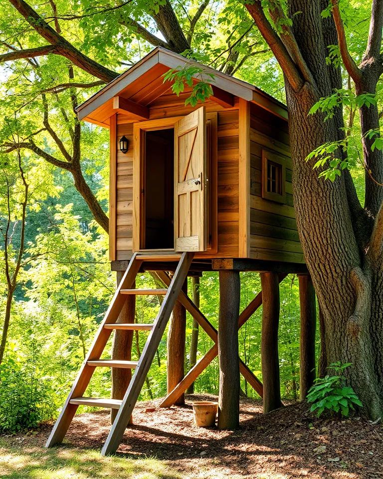 treehouse inspired outhouse