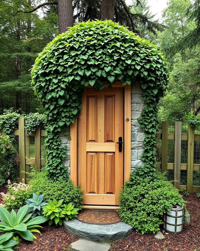 hidden greenery outhouse