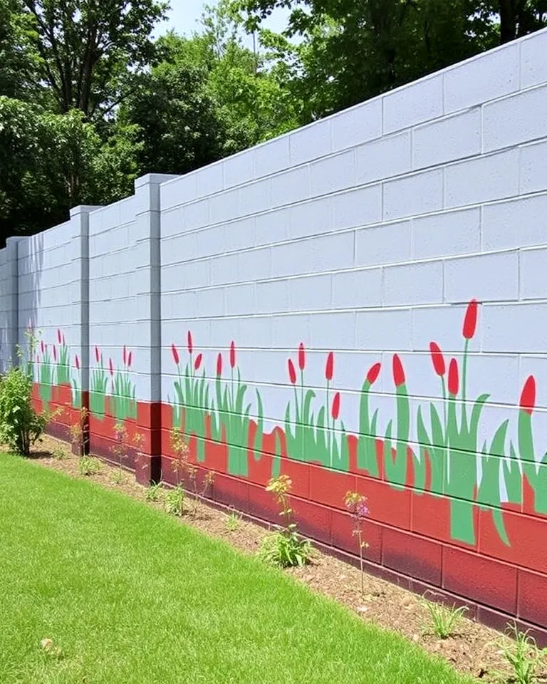 painted concrete block wall