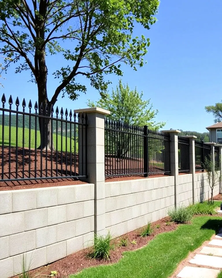 split-level concrete fencing