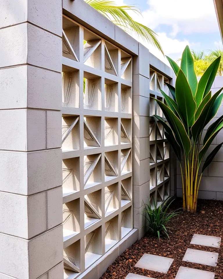 concrete blocks with open designs