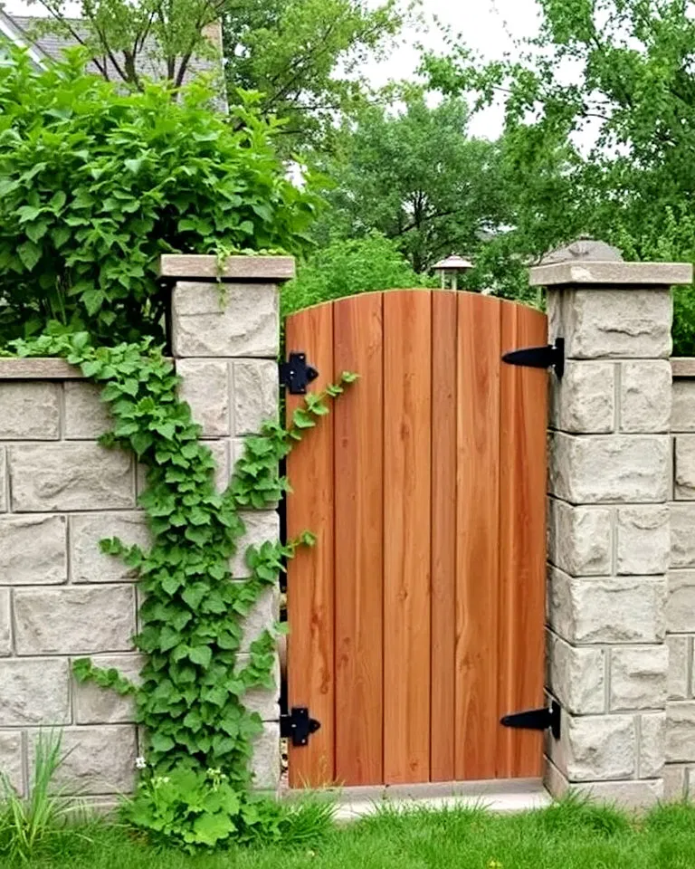 rustic concrete block fence
